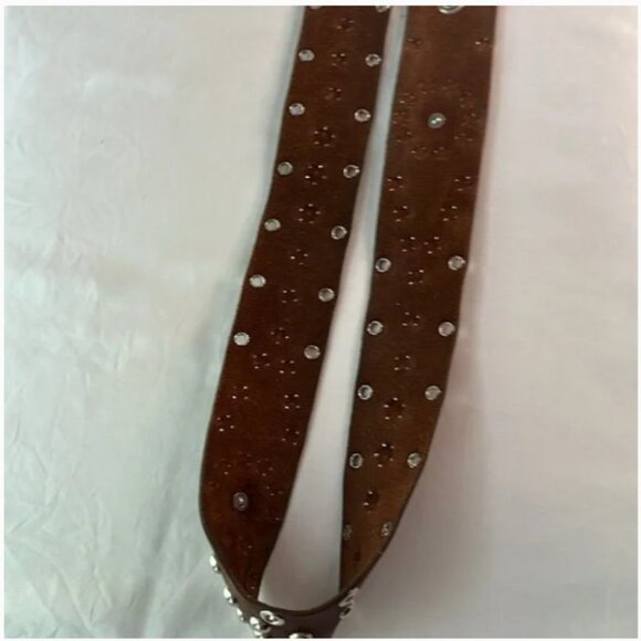 Brown Studded Leather Belt with Decorative Buckle - Unbranded main image 3